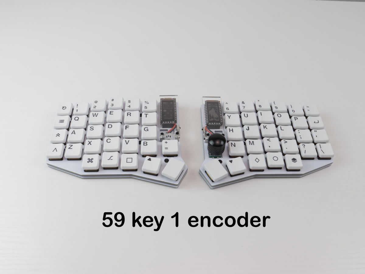 Two 59-key encoders on a white background with text '59 key 1 encoder'.