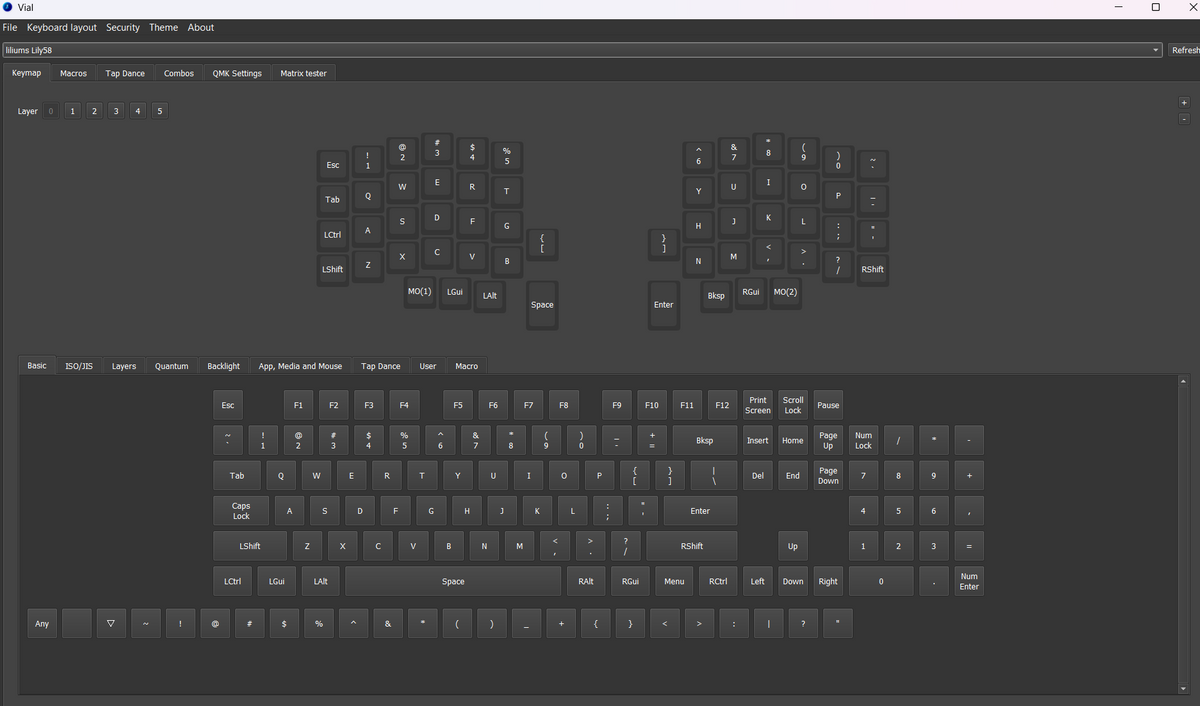 Lily58 wired split keyboard "ModernLily"