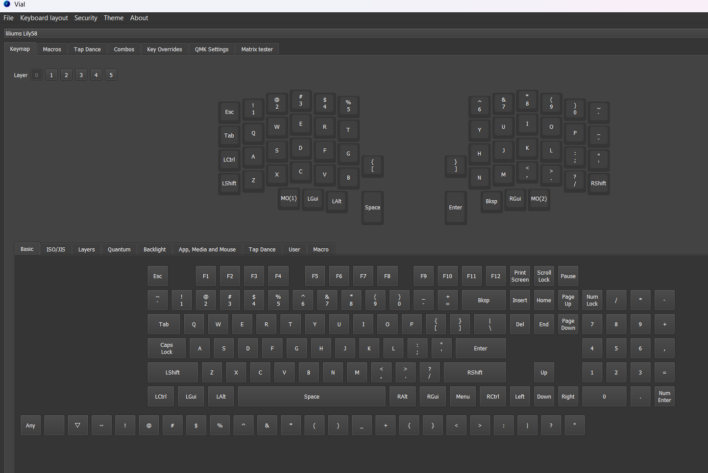 Lily58 MX wired split keyboard "Raindrops"