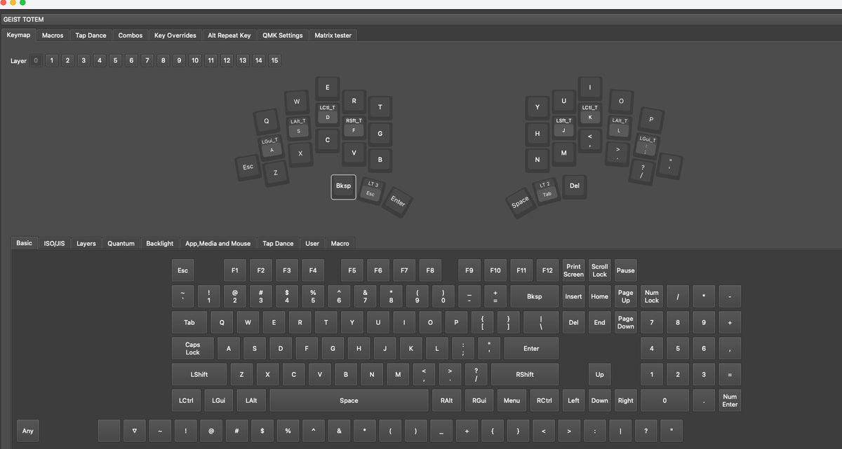 Totem wired split keyboard "Night"