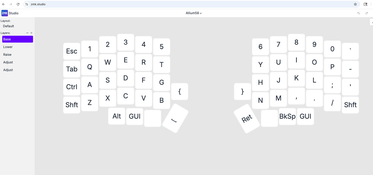 Lily58 MX Split Keyboard Wireless - Hotswap, ZMK, ZMK studio
