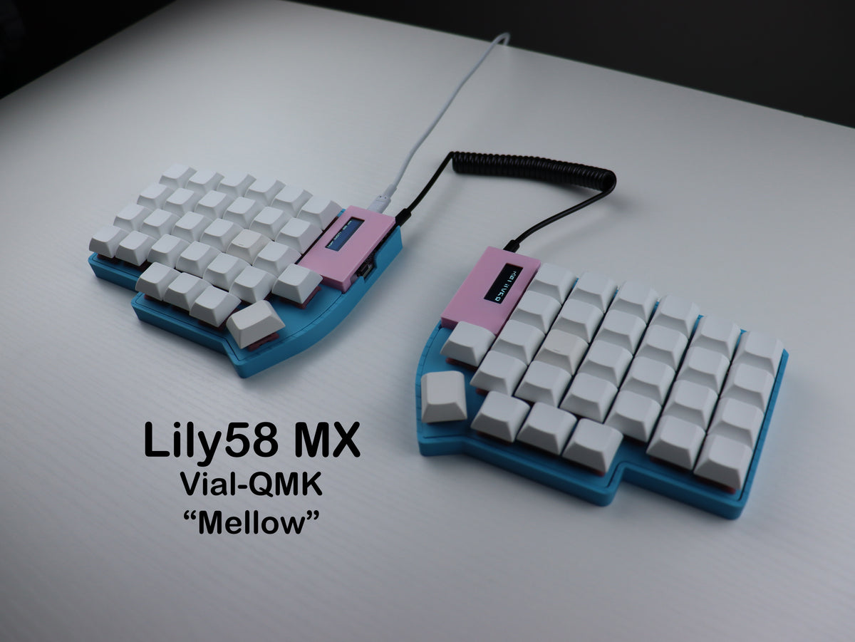 Lily58 MX Wired Split Mechanical Keyboard "Mellow" – Hotswap, Vial QMK, Ergonomic