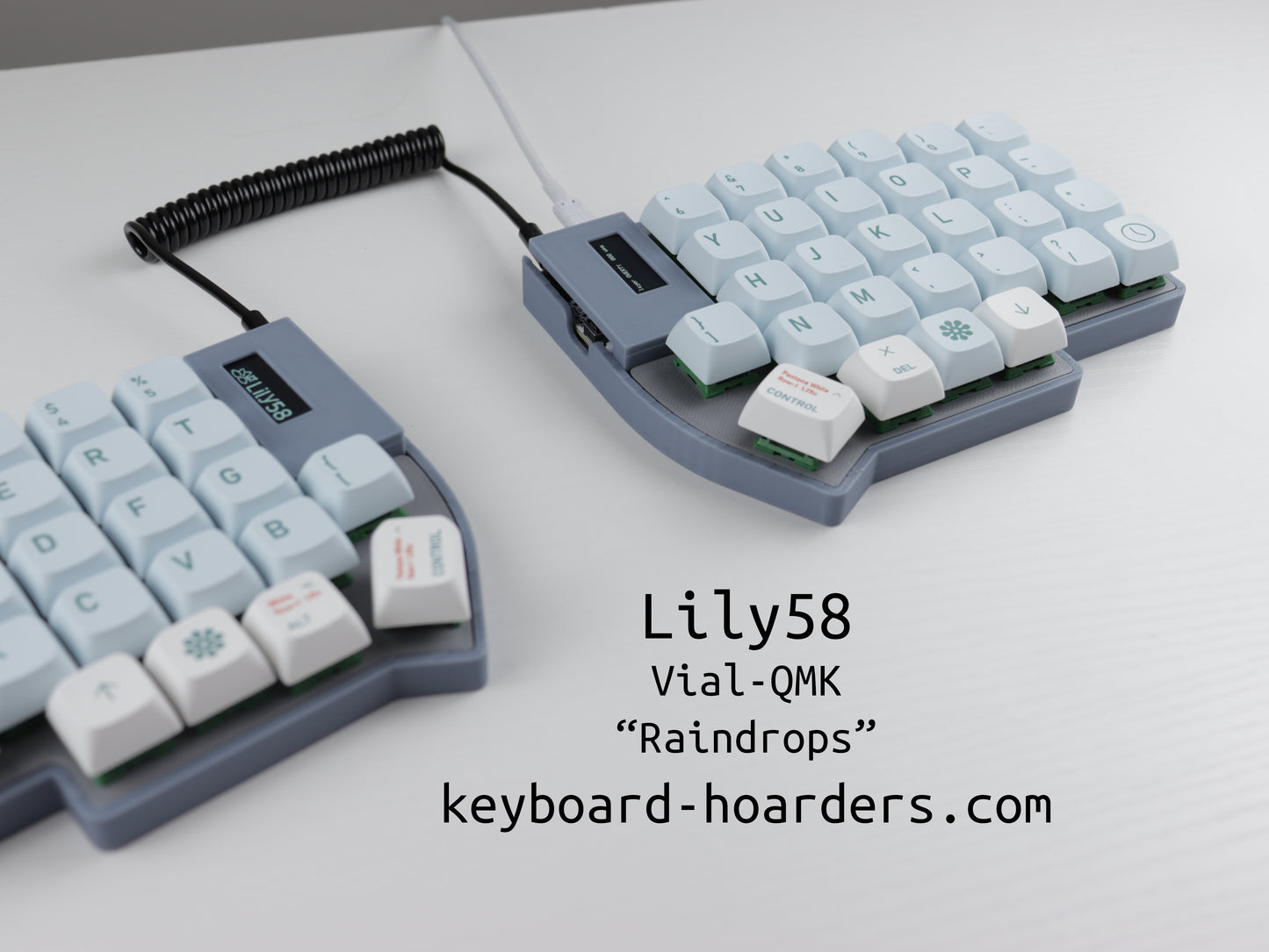 Lily58 MX Split Mechanical Keyboard – Ergonomic Wired "Raindrops" Edition