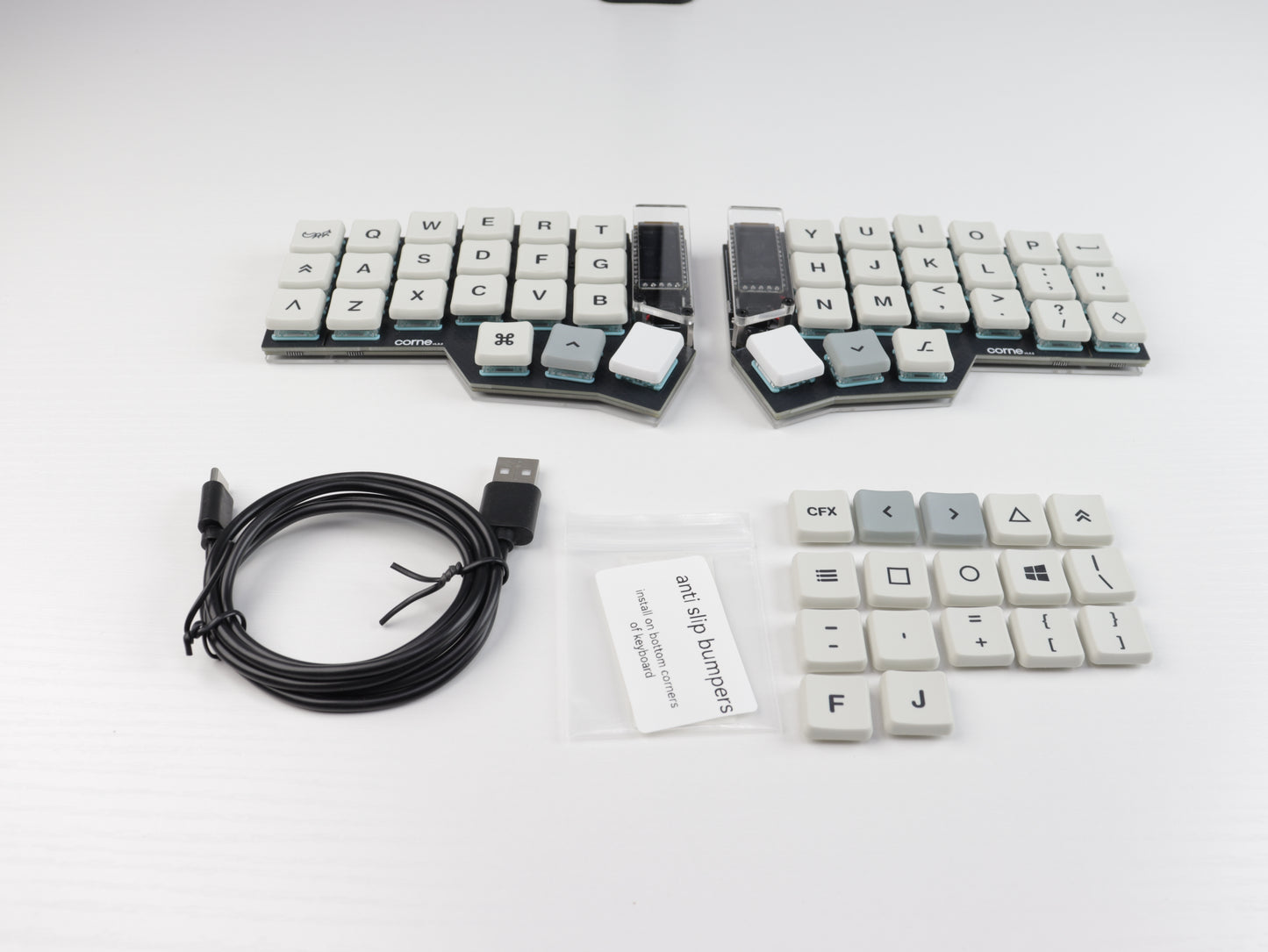 Corne Choc Wireless Split Keyboard – Low Profile FR4 and acrylic stacked plates