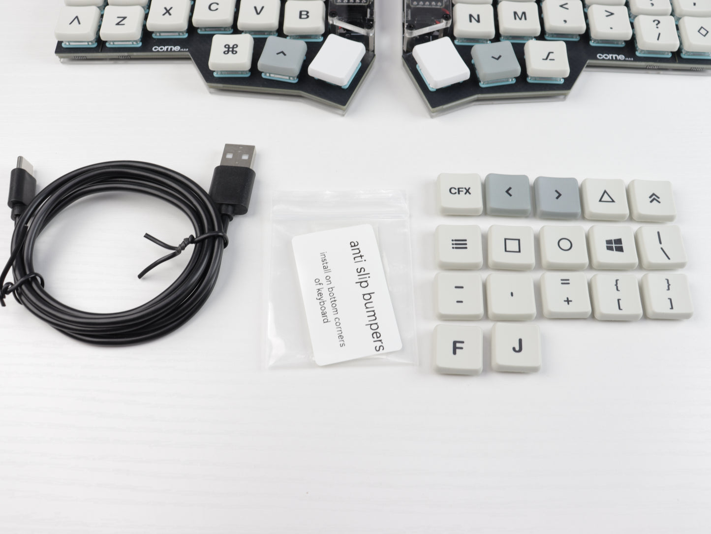 Corne Choc Wireless Split Keyboard – Low Profile FR4 and acrylic stacked plates