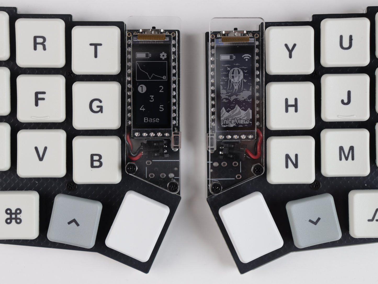 Corne Choc Wireless Split Keyboard – Low Profile FR4 and acrylic stacked plates