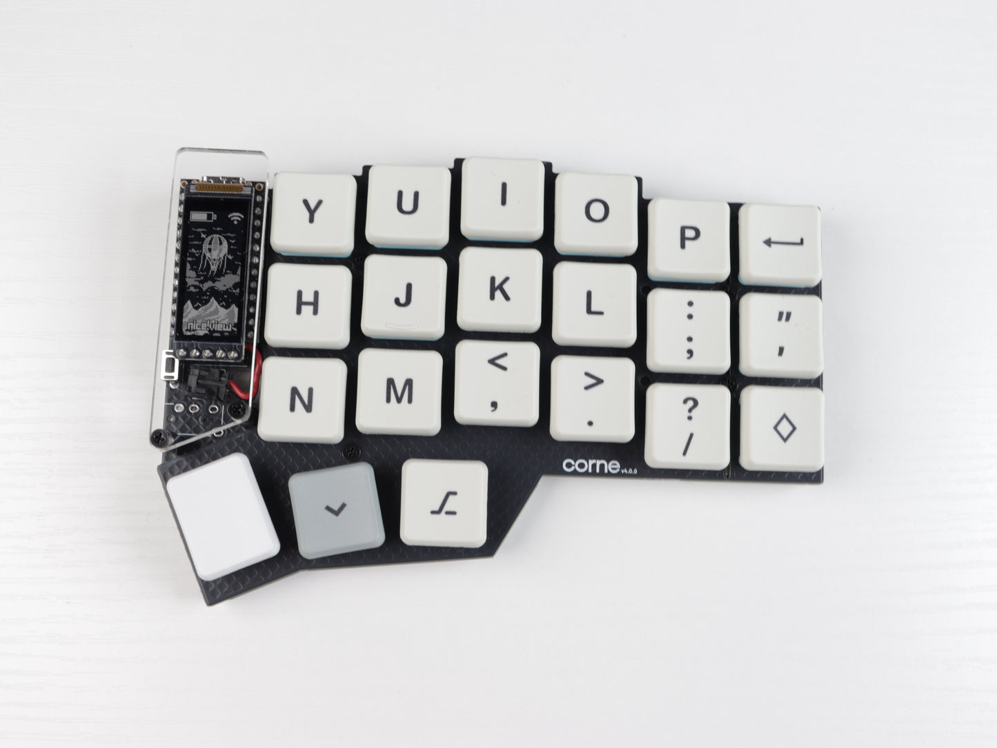 Corne Choc Wireless Split Keyboard – Low Profile FR4 and acrylic stacked plates