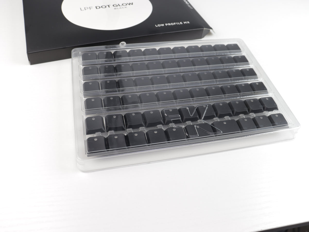 LPF Dot Glow – Black | MX Low Profile Shine-Through Keycaps