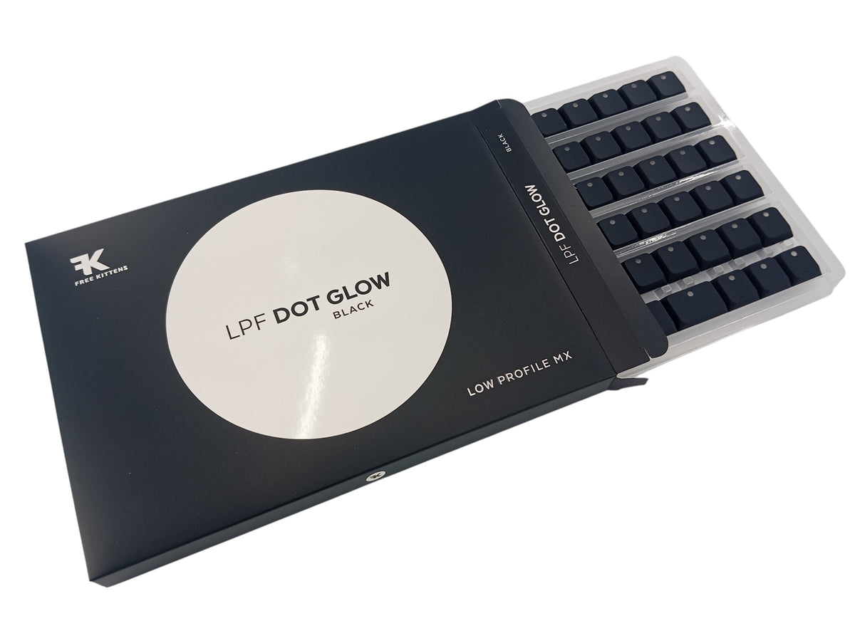 LPF Dot Glow – Black | MX Low Profile Shine-Through Keycaps