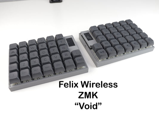 Felix64 "Void" Wireless Split Ergonomic Keyboard — Hotswap, ZMK, NiceView Display