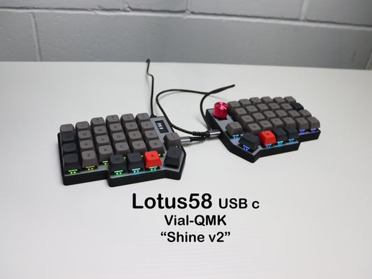 Lotus58 USB C Split Mechanical Keyboard "Shine v2"