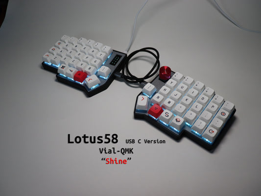 Lotus58 USB C Split Mechanical Keyboard "Shine"