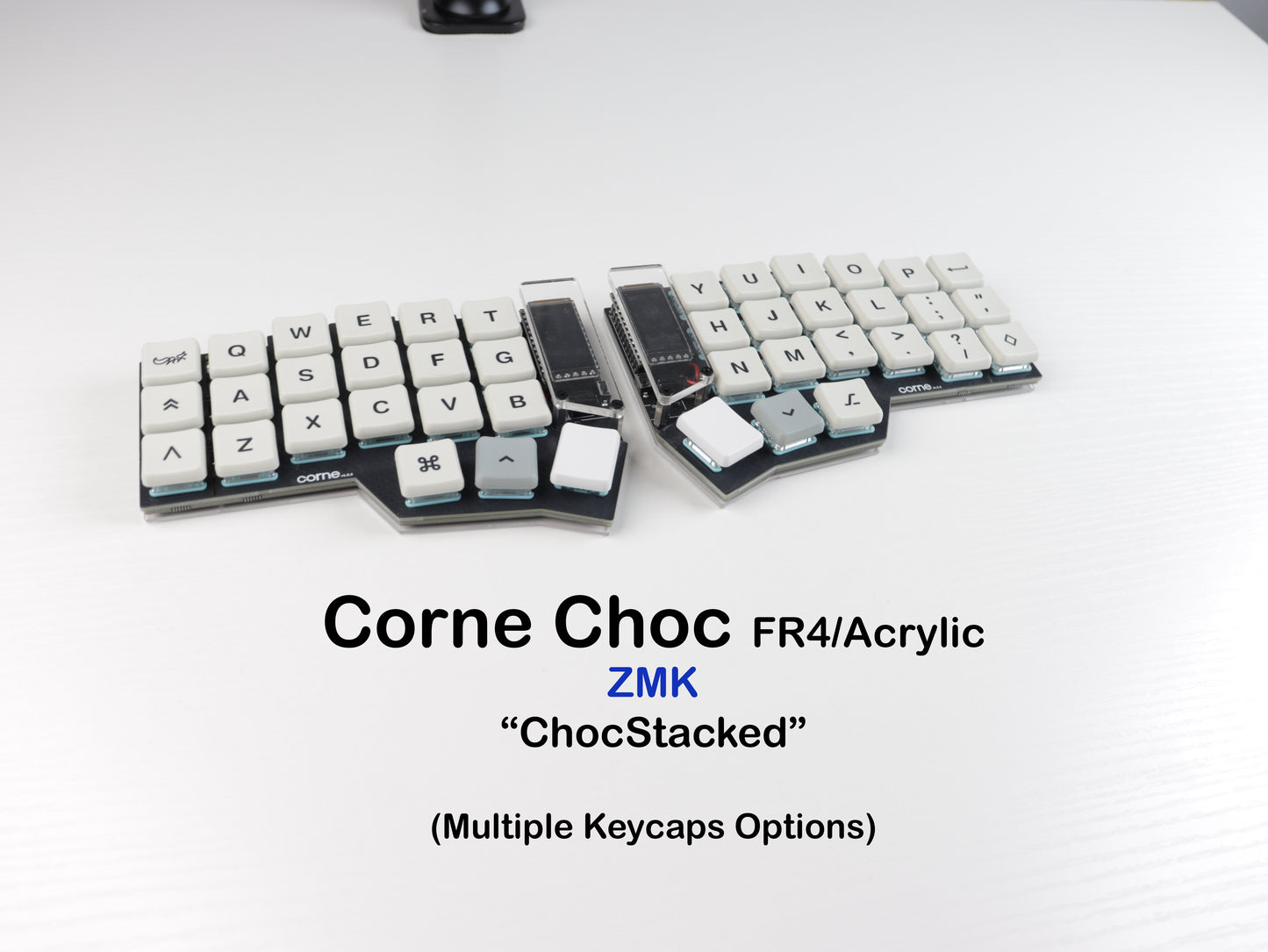 Corne Choc Wireless Split Keyboard – Low Profile FR4 and acrylic stacked plates