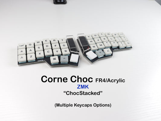 Corne Choc Wireless Split Keyboard – Low Profile FR4 and acrylic stacked plates