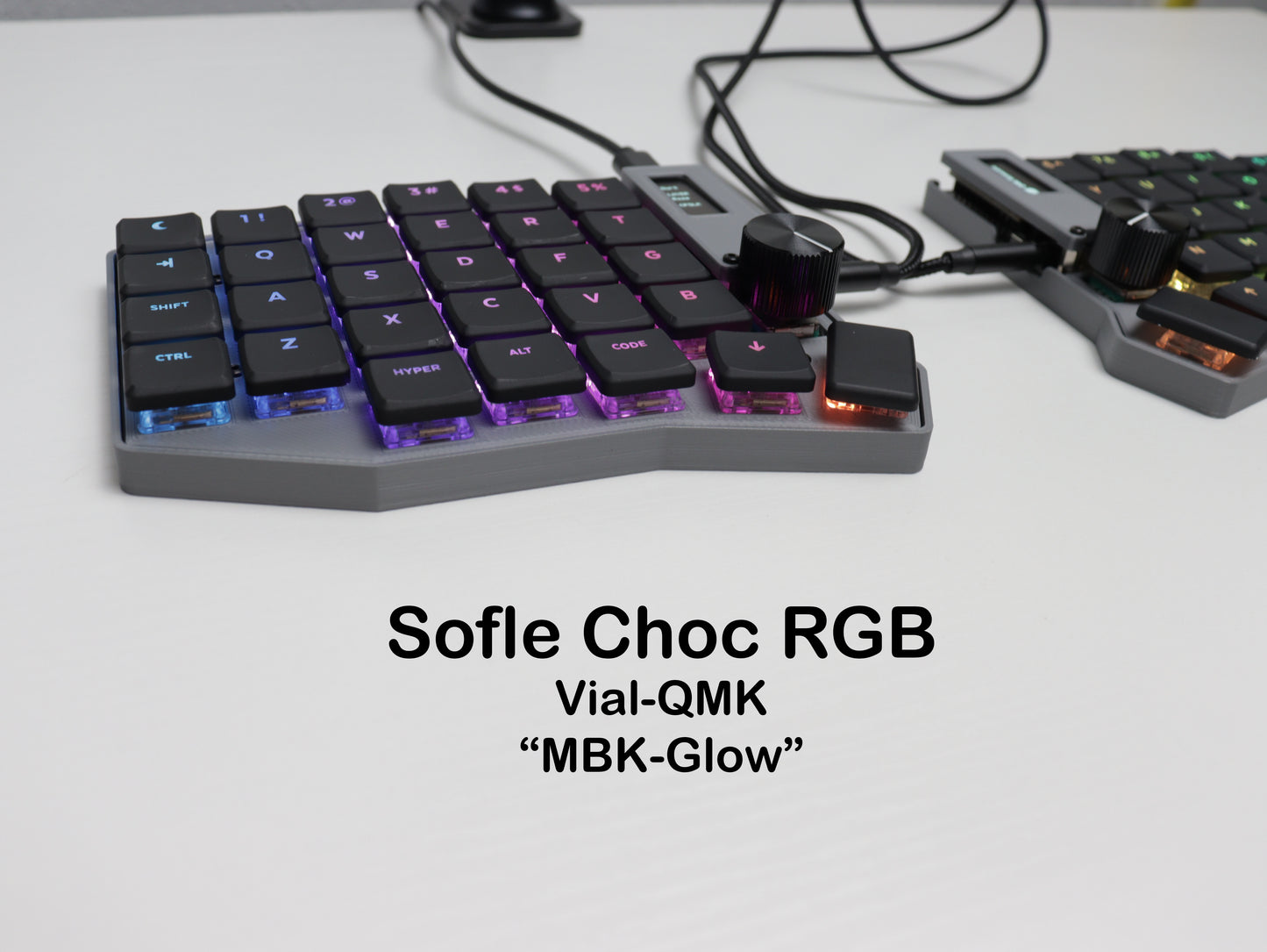 Sofle Choc Split Keyboard - Vial-QMK Wired, Hotswap, Choc v1, MBK Legend keycaps