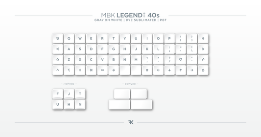 MBK Legend‡ 40s — Gray on White Keycap Set