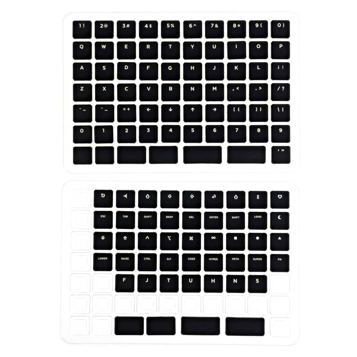 MBK Legend Glow R2 Black - Choc V1 keycaps - Shine through