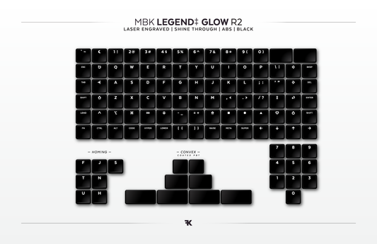 MBK Legend Glow R2 Black - Choc V1 keycaps - Shine through