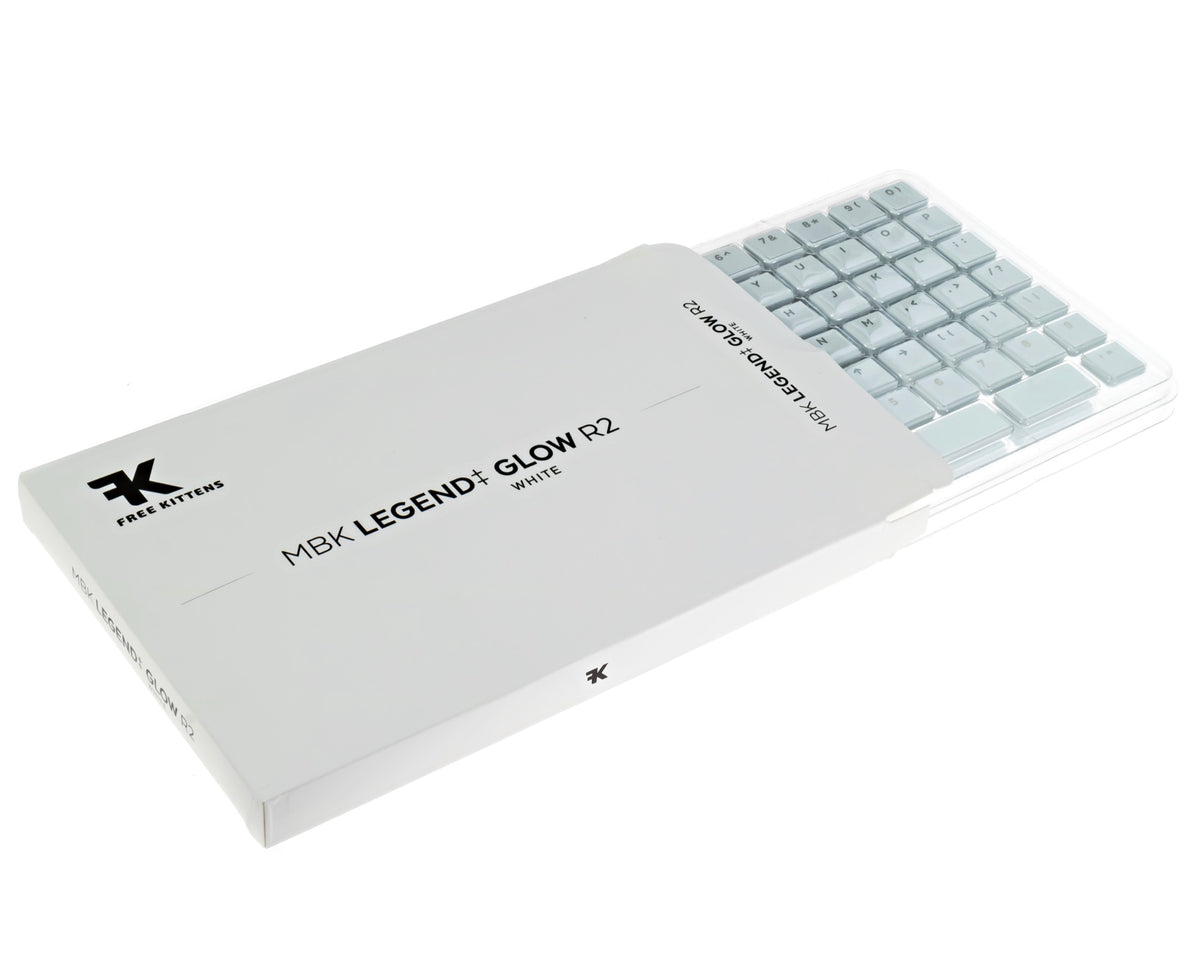 MBK Legend Glow R2 White - Choc V1 keycaps - Shine through